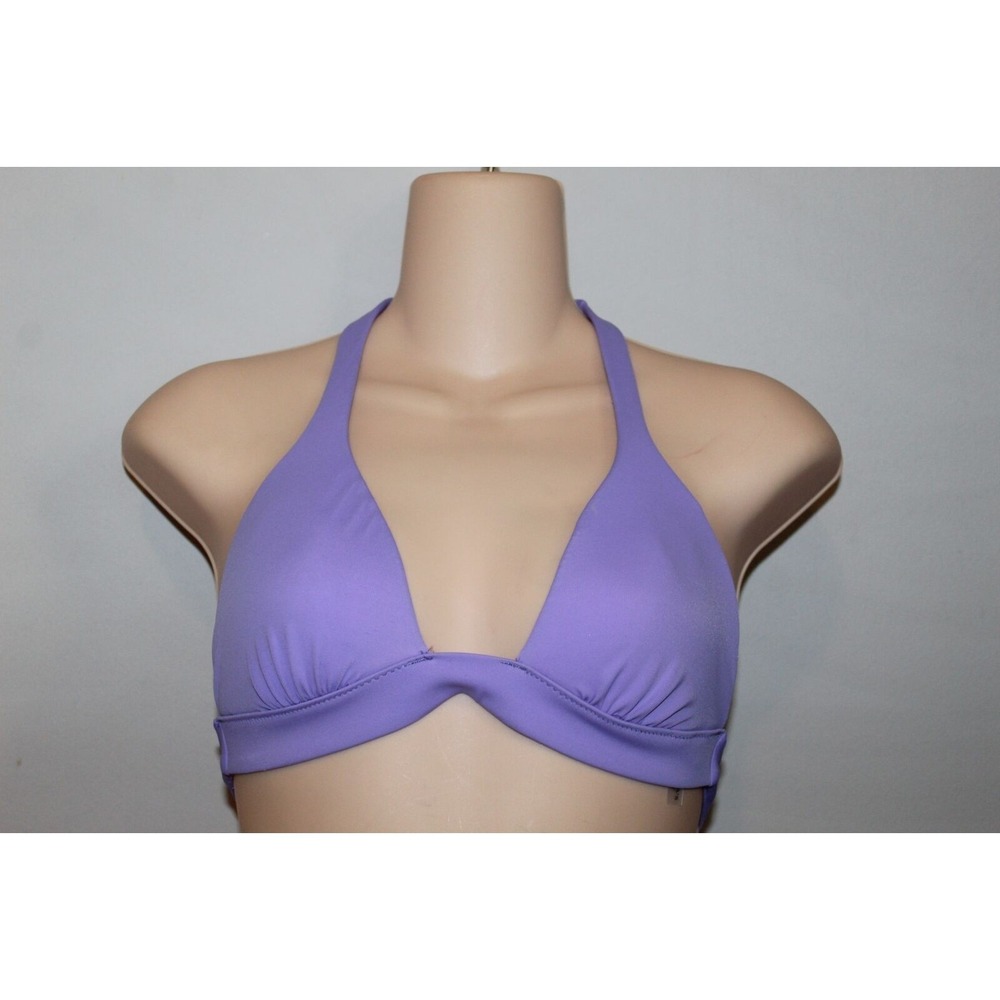✨2/$20 Victoria's Secret Triangle Halter Bikini Top Purple Lavender Lilac Small - Picture 2 of 5